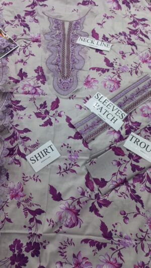 Afrozeh Printed Lawn 3pcs With Embroidered Neck Line