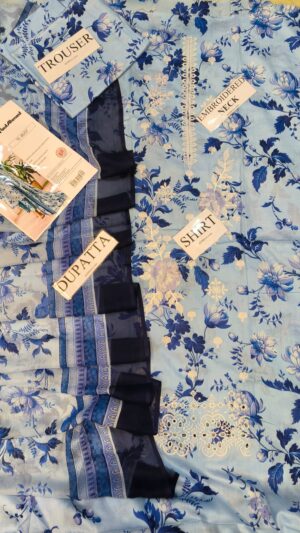 GULAHMED Lawn Printed High Quality Suit With Embroidery Daman