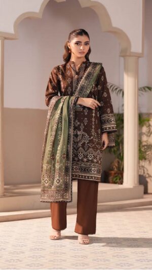 10 JACQUARD Lawn Printed Suit With Printed Boti Shirt
