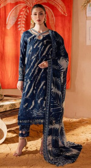 Nureh 3pc Lawn Fabric Suit With Embroidered Sleeves