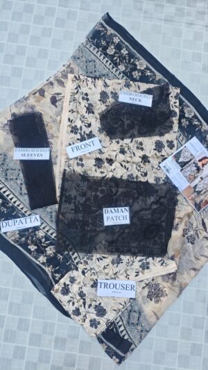 10a (7) BAROQUE Lawn Suit With Printed Patch Dupatta