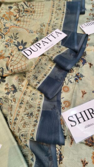 SAYA Lawn Printed Suit With Embroidered and Printed Daman