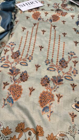 SAYA Lawn Printed Suit With Embroidered and Printed Daman