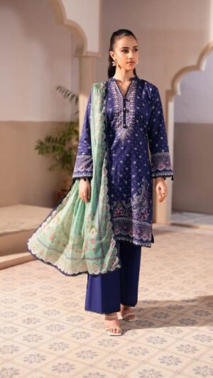 11 JACQUARD Lawn Printed Boti Shirt 3pc Suit