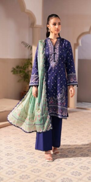 11 JACQUARD Lawn Printed Boti Shirt 3pc Suit