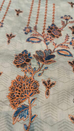 SAYA Lawn Printed Suit With Embroidered and Printed Daman