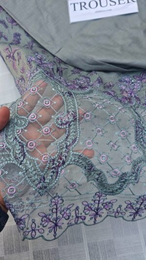 11a (3) KHAADI Lawn Printed Suit With Heavy ChikanKari