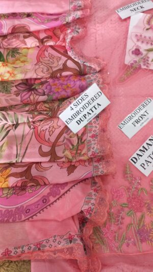 MARIA B Embroidered Daman Patches 3pcs Lawn Suit