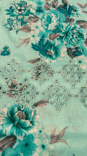 12 (6) BEECHTREE Lawn Printed Embroidered Suit With Chiffon Dupatta