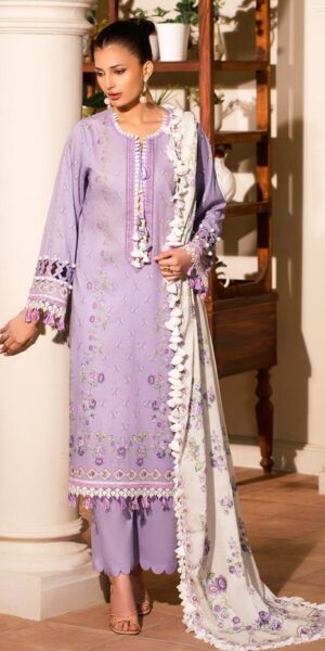 12b ASTER Lawn Printed Dyed Trouser 3pc Suit