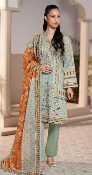 13 JACQUARD Lawn Printed Suit With Printed Voil Dupatta