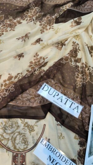 EDENROBE Printed Lawn Suit With Embroidered and Printed Shirt