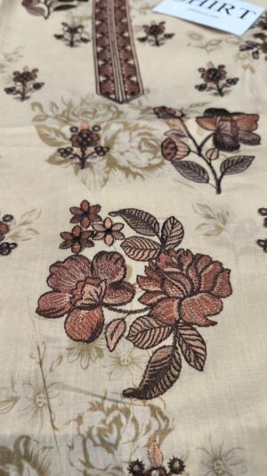 EDENROBE Printed Lawn Suit With Embroidered and Printed Shirt