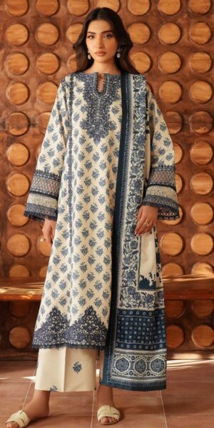 14b IZNIK Lawn Fabric Printed Daman 3pc Suit