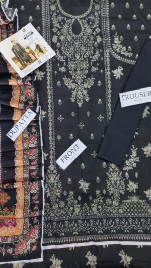 FREESIA Lawn Printed Suit With Printed Sleeves 3pc