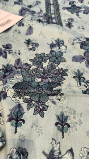 BAREEZE Lawn Printed Suit With Embroidered Daman