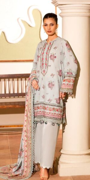 17b GLORY Lawn Printed NeckLine 3pc Suit