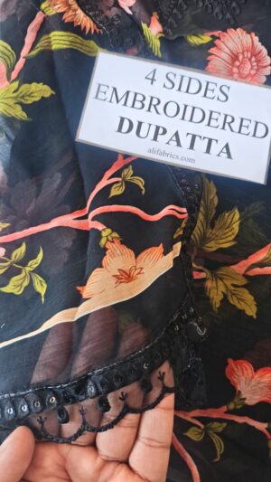 18a (3) Nureh Embroidered Daman Patch Lawn Fabric Suit 2026