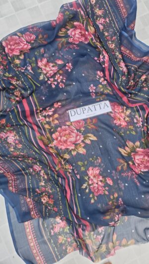 1a (1) IZNIK 3pc Lawn Printed Suit with Embroidered Sleeves