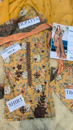 GULAHMED Printed And Embroidered Lawn Suit