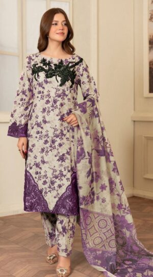 2b BROQUE High Quality Lawn Printed 3pc Suit