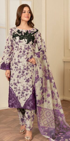 2b BROQUE High Quality Lawn Printed 3pc Suit