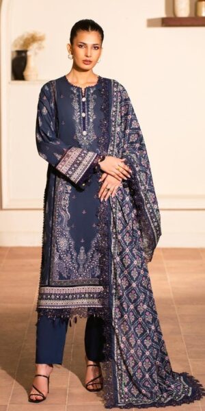 2b BLUEBELL Lawn Printed 3pc Blue Suit