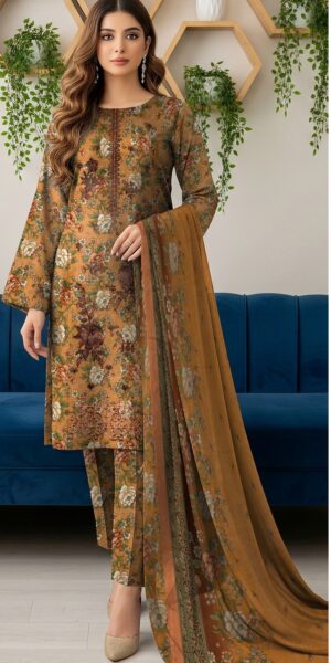2b GULAHMED Printed And Embroidered Lawn Suit