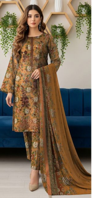 GULAHMED Printed And Embroidered Lawn Suit