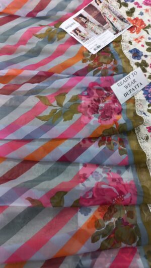 3 (1) BINILYAS Printed Lawn Suit Embroidered Patches