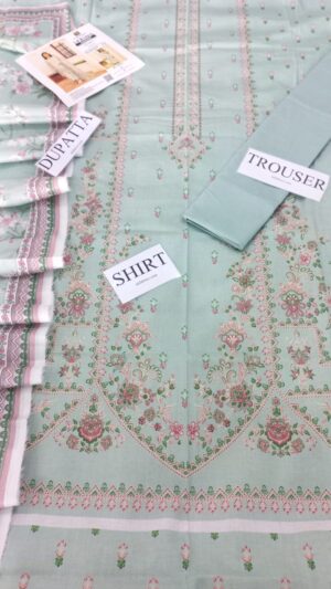 3 (2) AZELEA Lawn Printed Suit With Dyed Trouser