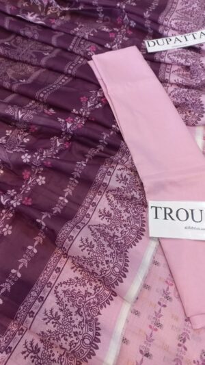 JACQUARD Lawn Printed 3pc Suit With Voil Dupatta