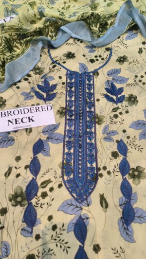 Jazmin Lawn Printed Embroidered Suit With Chiffon Dupatta