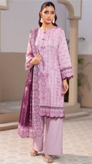 JACQUARD Lawn Printed 3pc Suit With Voil Dupatta