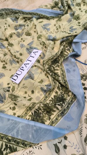 Jazmin Lawn Printed Embroidered Suit With Chiffon Dupatta