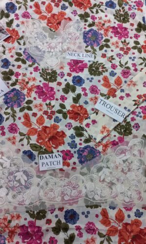 3 (5) BINILYAS Printed Lawn Suit Embroidered Patches