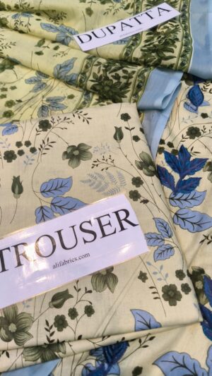 Jazmin Lawn Printed Embroidered Suit With Chiffon Dupatta