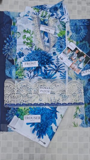 3a (8) MARIA B Lawn Printed Beautiful Designed 3pc Suit