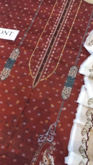 JACQUARD Lawn Printed Suit With Printed Sleeves