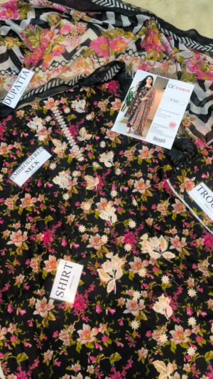 4 (4) AK STUDIO Lawn Printed Embroidered Neckline Suit