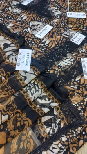 MARIA B Digital Lawn Printed Suit With Embroidery Patches