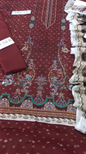 JACQUARD Lawn Printed Suit With Printed Sleeves