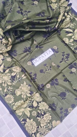 FARASHA Embroidered Daman 3pc Lawn Printed Suit