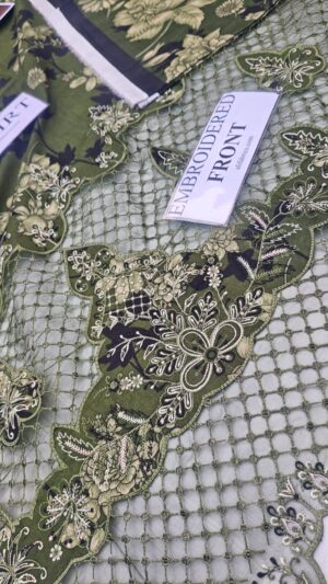 FARASHA Embroidered Daman 3pc Lawn Printed Suit