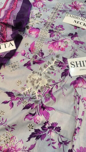 5 (3) GULAHMED Lawn Printed Embroidered Daman Suit