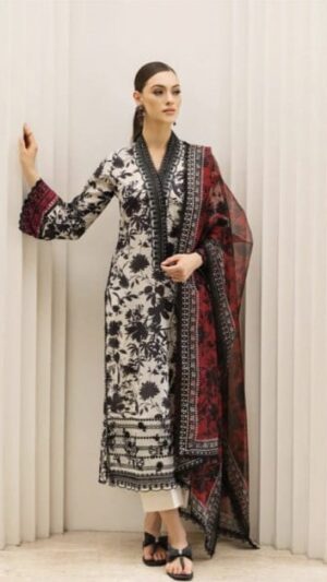 SOBIA NAZIR Full Heavy Embroidery Suit With Chiffon Printed Dupatta