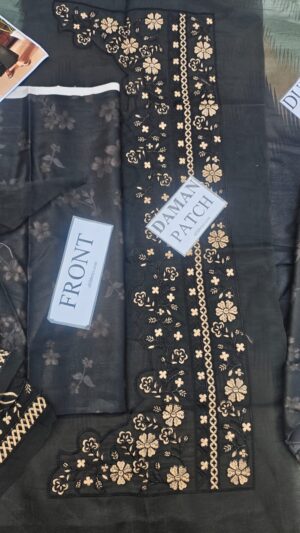 5a (7) IZNIK Lawn Printed Suit with Embroidered Daman Patch