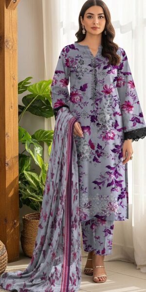 5b GULAHMED Lawn Printed Embroidered Daman Suit