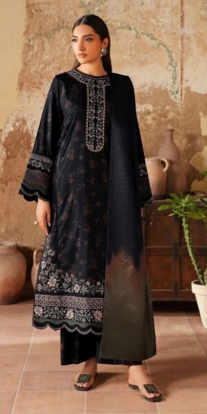 5b IZNIK Lawn Printed Suit with Embroidered Daman Patch