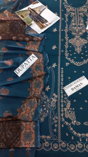 6 (1) MARIA B Full Heavy Embroidery Lawn 3pc Suit